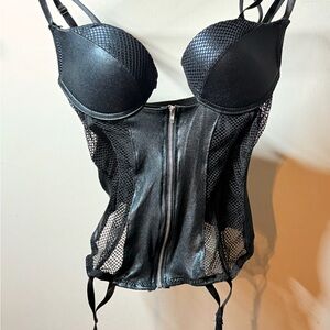 Black Mesh Corset Top